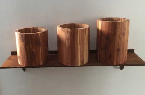 collection of cedar vessels